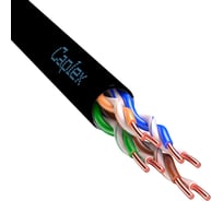 Кабель Caplex 0,47, кат. 5e UTP, PE, чёрный, коробка 305 м С4U5-0203047-B305