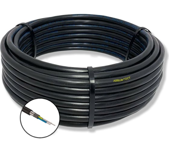 Силовой кабель ПРОВОДНИК бронированный АВБШв 2x10 мм2, 50м OZ83518L50 1
