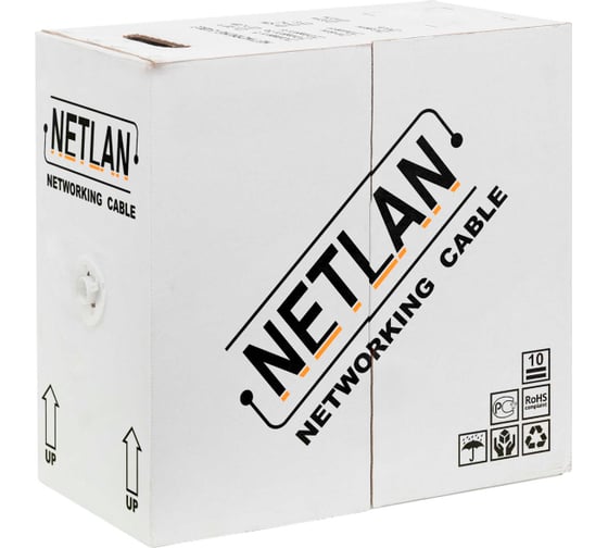 Кабель NETLAN u/utp 4 пары, категория 5e, 100мгц, одножильный, cca (омедненный алюминий), внутренний, pvc нг(b), синий, 305м CCA-UU004-5E-PVC-BL