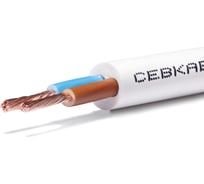 Провод Севкабель пвс 2x0,75, гост 7399-97, 30м, белый ЦБ-00017803