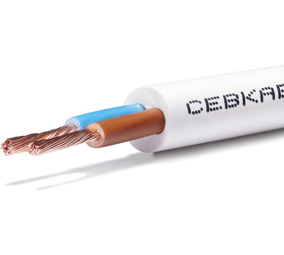 Провод Севкабель пвс 2x1,5, гост 7399-97, 20м, белый ЦБ-00017806 1