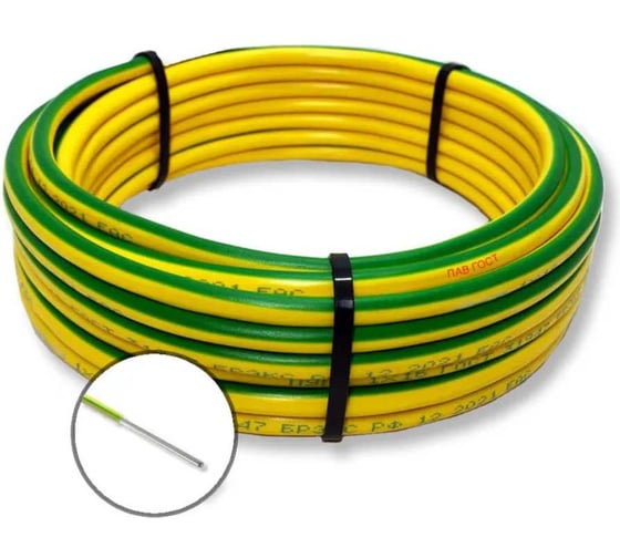 Установочный провод ПАВ ПРОВОДНИК 1x185 мм2 Зелено-желтый, 50м OZ251721L50 1