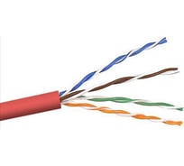 Кабель UTP LANMASTER 4 пары, Кат. 5e, красный, 305м в кат., LAN-5EUTP-RD
