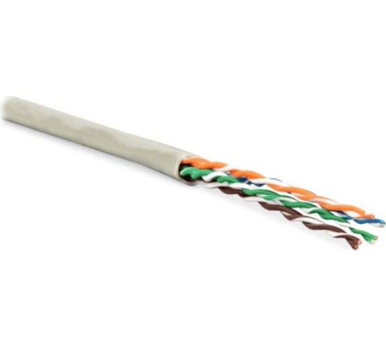 Кабель витая пара Hyperline UUTP4-C6-S23-IN-LSZH-GY-100 (100 м) U/UTP, категория 6, 4 пары (23 AWG), одножильный (solid), с разделителем, LSZH, нг(А)-HF, –20C – +75C, серый - гарантия: 15 лет компонентная, 25 лет системная 273515