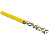 Кабель витая пара Hyperline UUTP4-C6-S23-IN-LSZH-YL-100 (100 м) U/UTP, категория 6, 4 пары (23 AWG), одножильный (solid), с разделителем, LSZH, нг(А)-HF, –20C – +75C, желтый - гарантия: 15 лет компонентная, 25 лет системная 273525