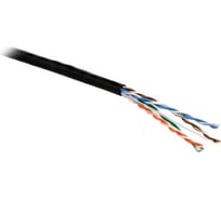 Кабель витая пара Hyperline UUTP4-C6-P24-NCR-IN-LSZH-BK-100 (100 м), неэкранированная U/UTP, категория 6, 4 пары (24 AWG), многожильный (patсh), без разделителя, LSZH, нг(А)-HF, –20C–+75C, черный 273526