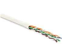 Кабель витая пара Hyperline UUTP4-C6-P24-NCR-IN-LSZH-WH-100 (100 м), неэкранированная U/UTP, категория 6, 4 пары (24 AWG), многожильный (patсh), без разделителя, LSZH, нг(А)-HF, –20C–+75C, белый 273527