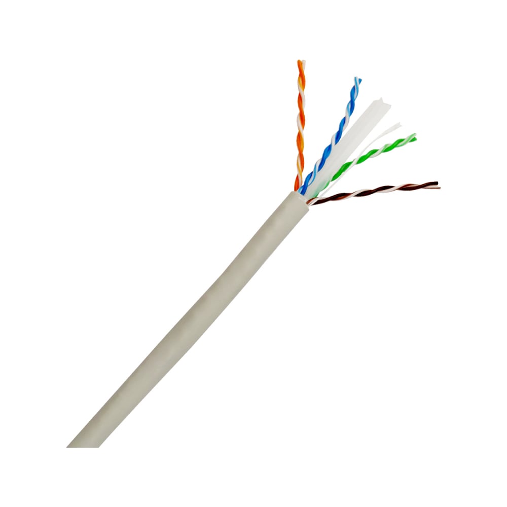 Кабель TWT UTP, 4 пары, категория 6, LSZH, белый, 305м в катушке, 6UTP ...