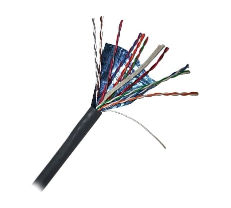 Кабель TWT FTP, 10 пар, категория 5e, внешний, черный, 305м в катушке, 5EFTP10-OUT