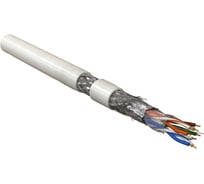 Кабель Hyperline SFUTP4-C5E-P26-IN-PVC-WH-305 305 м, витая пара, экранированная SF/UTP, категория 5e, 4 пары (26 AWG), многожильный (patch), экран - фольга + медная оплетка, PVC, –20C – +75C, белый 445030