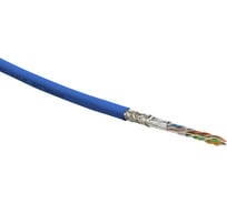 Кабель Hyperline SFUTP4-C5E-S24-IN-LSZH-BL-305 305 м, SF/UTP, категория 5e, 4 пары (24 AWG), одножильный (solid), экран - фольга + медная оплетка, LSZH, –20C – +75C, синий - гарантия: 15 лет компонентная, 25 лет системная 444628