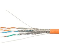 Кабель Hyperline SFUTP4-C5E-S24-IN-LSZH-OR-305 305 м, SF/UTP, категория 5e, 4 пары (24 AWG), одножильный (solid), экран - фольга + медная оплетка, LSZH, –20C – +75C, оранжевый - гарантия: 15 лет компонентная, 25 лет системная 376326