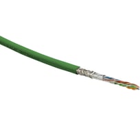 Кабель Hyperline SFUTP4-C5E-S24-IN-LSZH-GN-305 305 м, SF/UTP, категория 5e, 4 пары (24 AWG), одножильный (solid), экран - фольга + медная оплетка, LSZH, –20C – +75C, зеленый - гарантия: 15 лет компонентная, 25 лет системная 444629