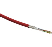 Кабель Hyperline SFUTP4-C5E-S24-IN-LSZH-RD-305 305 м, SF/UTP, категория 5e, 4 пары (24 AWG), одножильный (solid), экран - фольга + медная оплетка, LSZH, –20C – +75C, красный - гарантия: 15 лет компонентная, 25 лет системная 444630