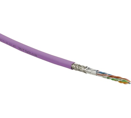 Кабель Hyperline SFUTP4-C5E-S24-IN-LSZH-PK-305 305 м, SF/UTP, категория 5e, 4 пары (24 AWG), одножильный (solid), экран - фольга + медная оплетка, LSZH, –20C – +75C, розовый - гарантия: 15 лет компонентная, 25 лет системная 444633