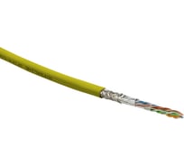 Кабель Hyperline SFUTP4-C5E-S24-IN-LSZH-YL-305 305 м, витая пара, SF/UTP, категория 5e, 4 пары (24 AWG), одножильный (solid), экран - фольга + медная оплетка, LSZH, –20C – +75C, желтый - гарантия: 15 лет компонентная, 25 лет системная 444632