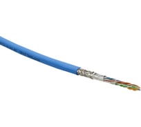 Кабель Hyperline SFUTP4-C5E-S24-IN-PVC-BL-305 305 м, витая пара, SF/UTP, категория 5e, 4 пары(24 AWG), одножильный(solid), экран - фольга + медная оплетка, PVC, –20C – +75C, синий - гарантия: 15 лет компонентная; 25 лет системная 392840