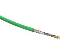 Кабель Hyperline SFUTP4-C5E-S24-IN-PVC-GN-305 305 м, витая пара, SF/UTP, категория 5e, 4 пары(24 AWG), одножильный(solid), экран - фольга + медная оплетка, PVC, –20C – +75C, зеленый - гарантия: 15 лет компонентная; 25 лет системная 444635