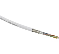 Кабель Hyperline SFUTP4-C5E-S24-IN-PVC-WH-305 305 м, витая пара, SF/UTP, категория 5e, 4 пары(24 AWG), одножильный(solid), экран - фольга + медная оплетка, PVC, –20C – +75C, белый - гарантия: 15 лет компонентная; 25 лет системная 444639