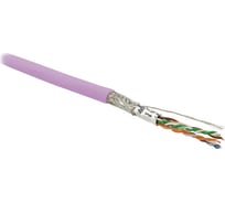 Кабель Hyperline SFUTP4-C6-P26-IN-LSZH-PK-500 500 м, витая пара, экранированная SF/UTP, категория 6, 4 пары (26 AWG), многожильный (patch), экран - фольга + медная оплетка, LSZH, розовый 445054