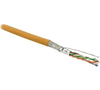 Кабель Hyperline SFUTP4-C6-P26-IN-LSZH-OR-500 500 м, витая пара, экранированная SF/UTP, категория 6, 4 пары (26 AWG), многожильный (patch), экран - фольга + медная оплетка, LSZH, оранжевый 445050