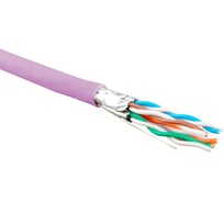 Кабель Hyperline UFTP4-C6-S23-IN-LSZH-PK-500 500 м, витая пара, экранированная, U/FTP, кат. 6, 4 пары (23 AWG), одножил. (solid), кажд.пара в фольге, LSZH, нг(А)-HF, –20C–+60C, розовый-гарантия: 15 лет компон., 25 лет системная 445096