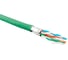 Кабель Hyperline UFTP4-C6-S23-IN-LSZH-GN-500 500 м, витая пара, экранированная, U/FTP, кат. 6, 4 пары (23 AWG), одножил. (solid), кажд.пара в фольге, LSZH, нг(А)-HF, –20C–+60C, зеленый-гарантия: 15 лет компон., 25 лет системная 445091 1