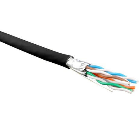 Кабель Hyperline UFTP4-C6-S23-IN-LSZH-BK-500 500 м, витая пара, экранированная, U/FTP, кат. 6, 4 пары (23 AWG), одножильный. (solid), каждая пара в фольге, LSZH, нг(А)-HF, –20C–+60C, черный-гарантия: 15 лет компон., 25 лет системная 445090
