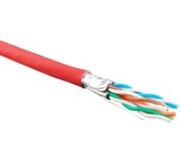 Кабель Hyperline UFTP4-C6-S23-IN-LSZH-RD-500 500 м, витая пара, экранированная, U/FTP, кат. 6, 4 пары (23 AWG), одножильный (solid), каждая пара в фольге, LSZH, нг(А)-HF, –20C–+60C, красный-гарантия: 15 лет компон., 25 лет системная 445093