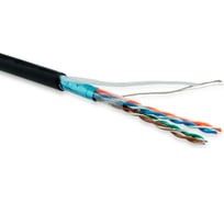 Кабель Hyperline FUTP4-C5E-P26-IN-LSZH-BK-305 305 м, витая пара, экранированная F/UTP, категория 5e, 4 пары (26 AWG), многожильный (patch), экран - фольга, LSZH, нг(А)-HF, –20C – +75C, черный 236861