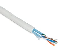 Кабель Hyperline FUTP4-C5E-P26-IN-PVC-WH-100 100 м, витая пара, экранированная F/UTP, категории 5e, 4 пары (26 AWG), многожильный (patch), экран - фольга, PVC, –20C – +75C, белый 444997