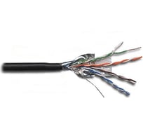 Кабель FTP LANMASTER 4 пары, Кат. 5e, внешний, с гидрофобом, черный, 305м в кат., LAN-5EFTP-WP-OUT