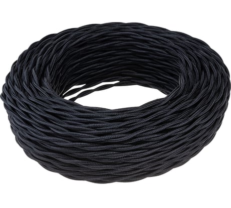 Витой провод Retrika, ретро 2х1.5 черный, 50м RP-21508