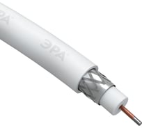 Коаксиальный кабель ЭРА RG6U, 75 Ом, CCS/, PVC, цвет белый Б0044597