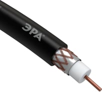 Коаксиальный кабель ЭРА RG6U, 75 Ом, Cu/, PE, цвет черный Б0044604