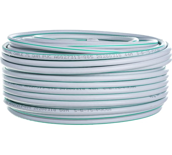 Коаксиальный кабель ЭРА SAT 703 B, 75 Ом, Cu/, PVC, цвет белый Б0044615