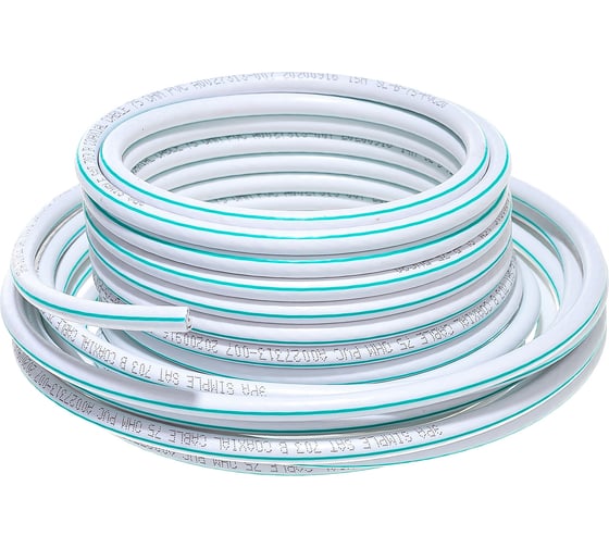 Коаксиальный кабель ЭРА SAT 703 B,75 Ом, CCS/, PVC, цвет белый Б0044609