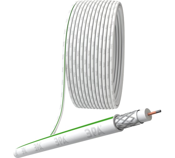 Коаксиальный кабель ЭРА SAT 703 B,75 Ом, CCS/, PVC, цвет белый Б0044608
