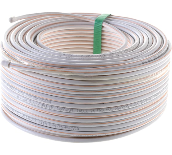 Коаксиальный кабель ЭРА SAT 50 М, 75 Ом, Cu/, PVC, цвет белый Б0044617