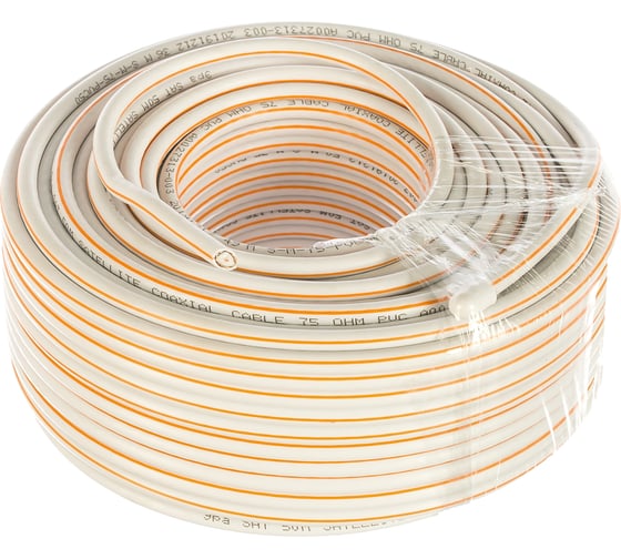 Коаксиальный кабель ЭРА SAT 50 М, 75 Ом, Cu/, PVC, цвет белый Б0044620