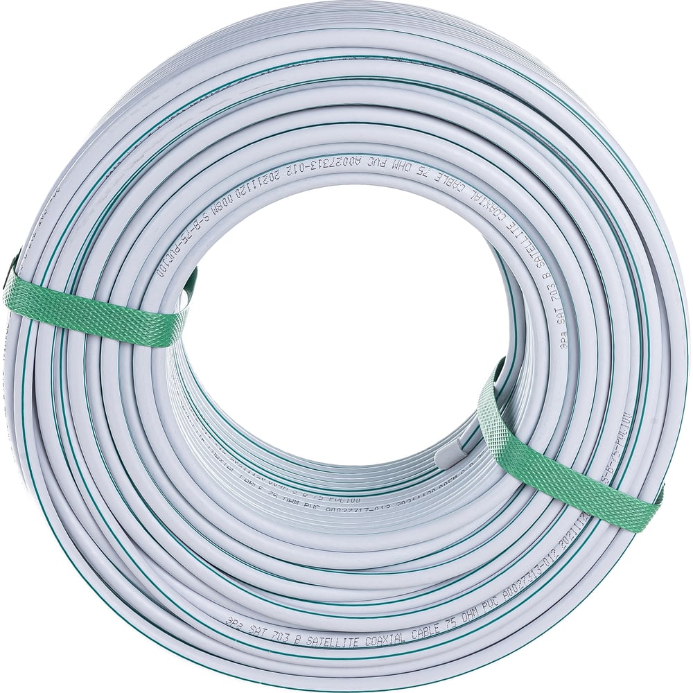 Коаксиальный кабель ЭРА SAT 703 B,75 Ом, Cu/, PVC, цвет белый Б0044612 .