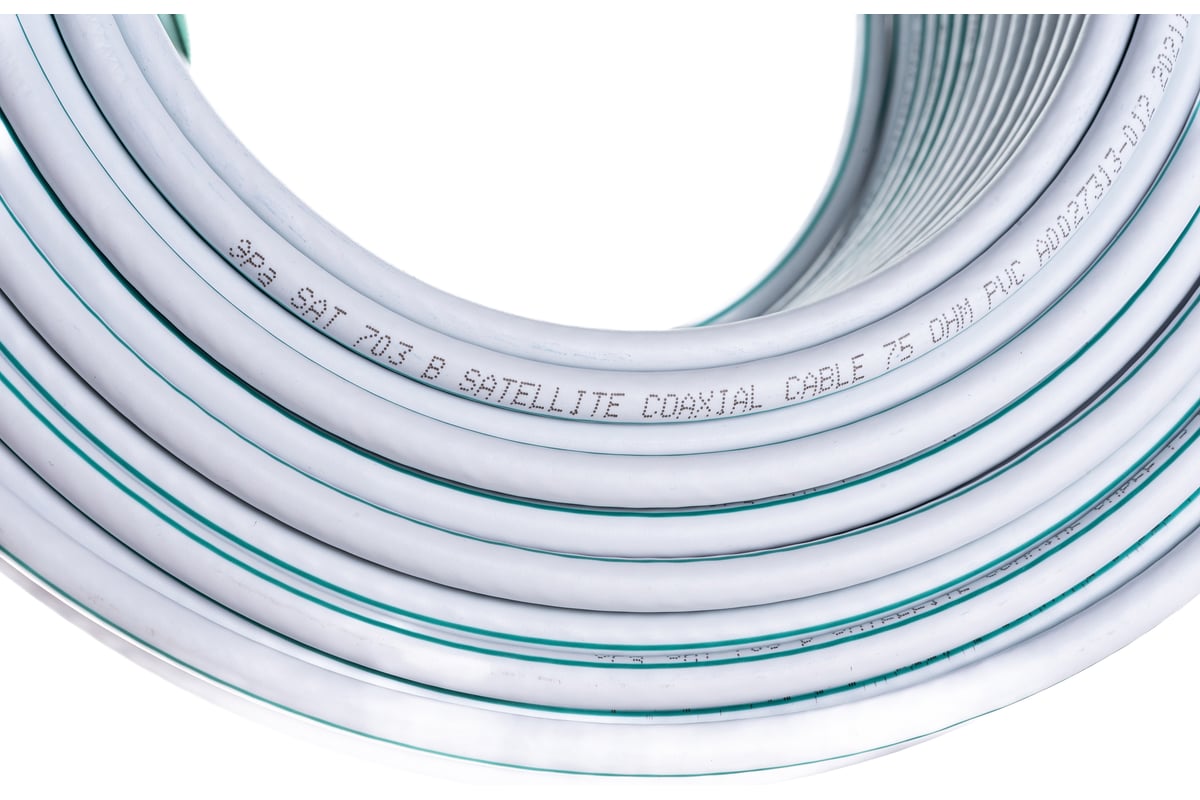 Коаксиальный кабель ЭРА SAT 703 B,75 Ом, Cu/, PVC, цвет белый Б0044612 ...