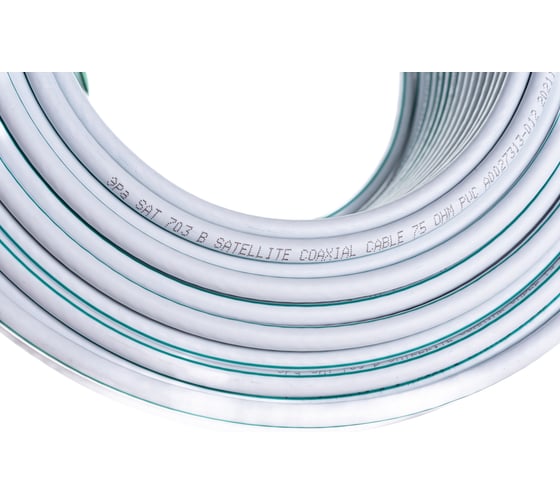 Коаксиальный кабель ЭРА SAT 703 B,75 Ом, Cu/, PVC, цвет белый Б0044612