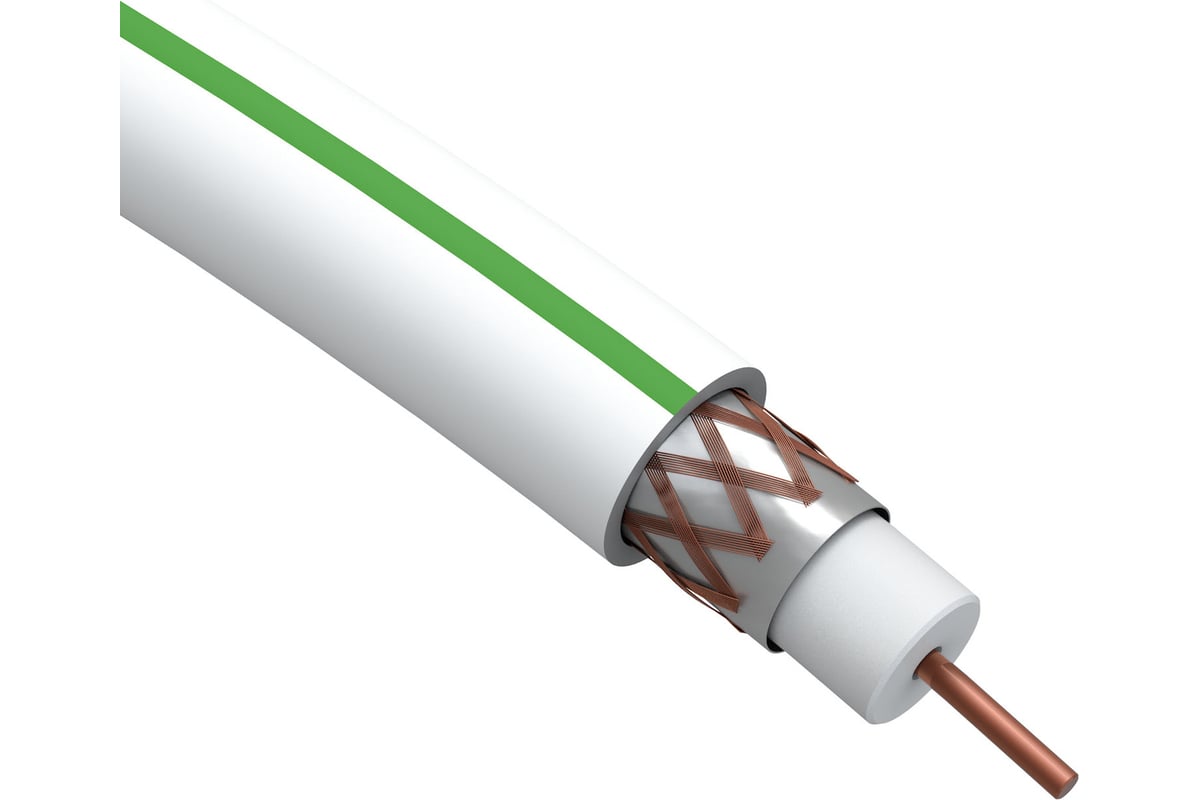 Коаксиальный кабель ЭРА SAT 703 B, 75 Ом, Cu/(оплётка Cu 75), PVC, цвет  белый, бухта 10 м Б0044613