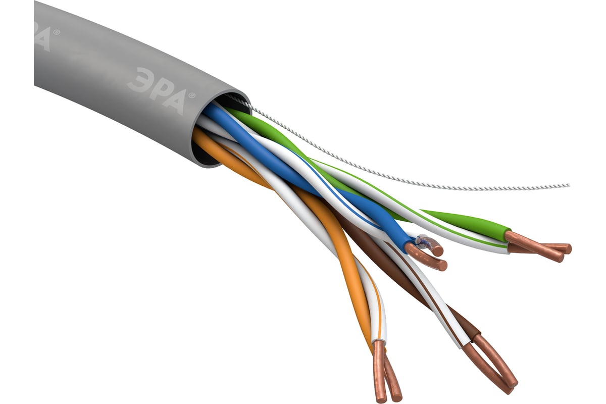 Кабель витая пара ЭРА SIMPLE U/UTP 4x2x24AWG Cat5e CU PVC 305м