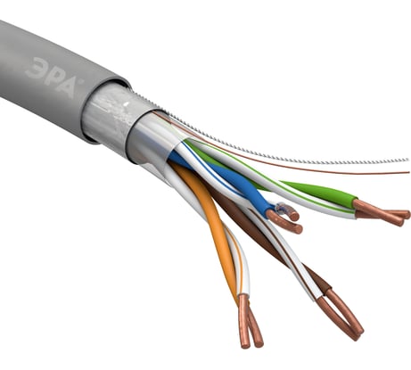 Кабель ЭРА витая пара F/UTP 4x2x24AWG Cat5e CU PVC 305 м Б0044688