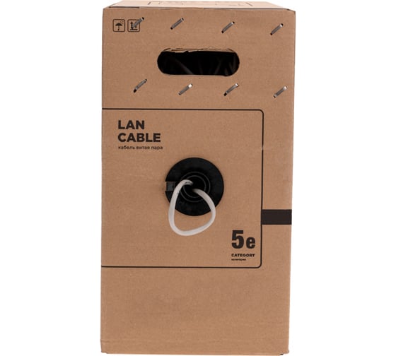 Кабель F/UTP REXANT CAT 5e, PE, 4x2x0,50мм, 24AWG, внешний, черный, (305 м/уп.), РФ 01-0146-R