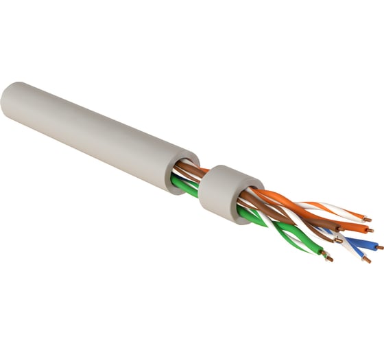 Кабель для сетей Hyperline industrial ethernet, категория 5e, 4x2x24 awg, однопроволочные жилы (solid), u/utp, pvc, серый 444051
