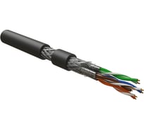 Кабель для сетей Hyperline industrial ethernet, категория 6, 4x2x23 awg, многопроволочные жилы (patch), s/ftp, shf1, черный 444078