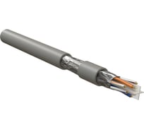 Кабель для сетей Hyperline industrial ethernet, категория 6, 4x2x23 awg, однопроволочные жилы (solid), f/utp, pvc, серый 444047